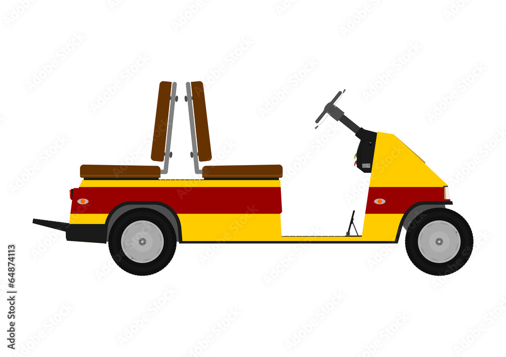 Golf cart in simple style. Vector. Golf cart in simple style. Vector.