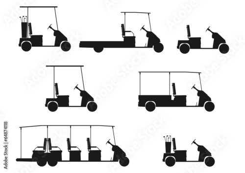Silhouette of golf cart.