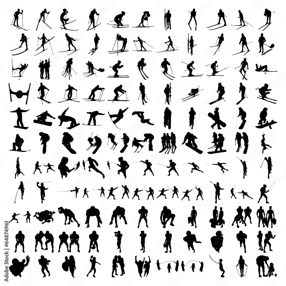 Set of Hundred Sports Silhouettes 3