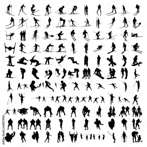 Set of Hundred Sports Silhouettes 3