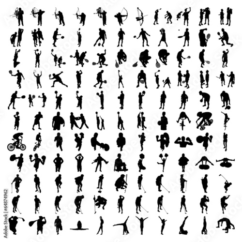 Set of Hundred Sports Silhouettes 2