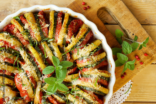 Vegetarian dish. Vegetable tian