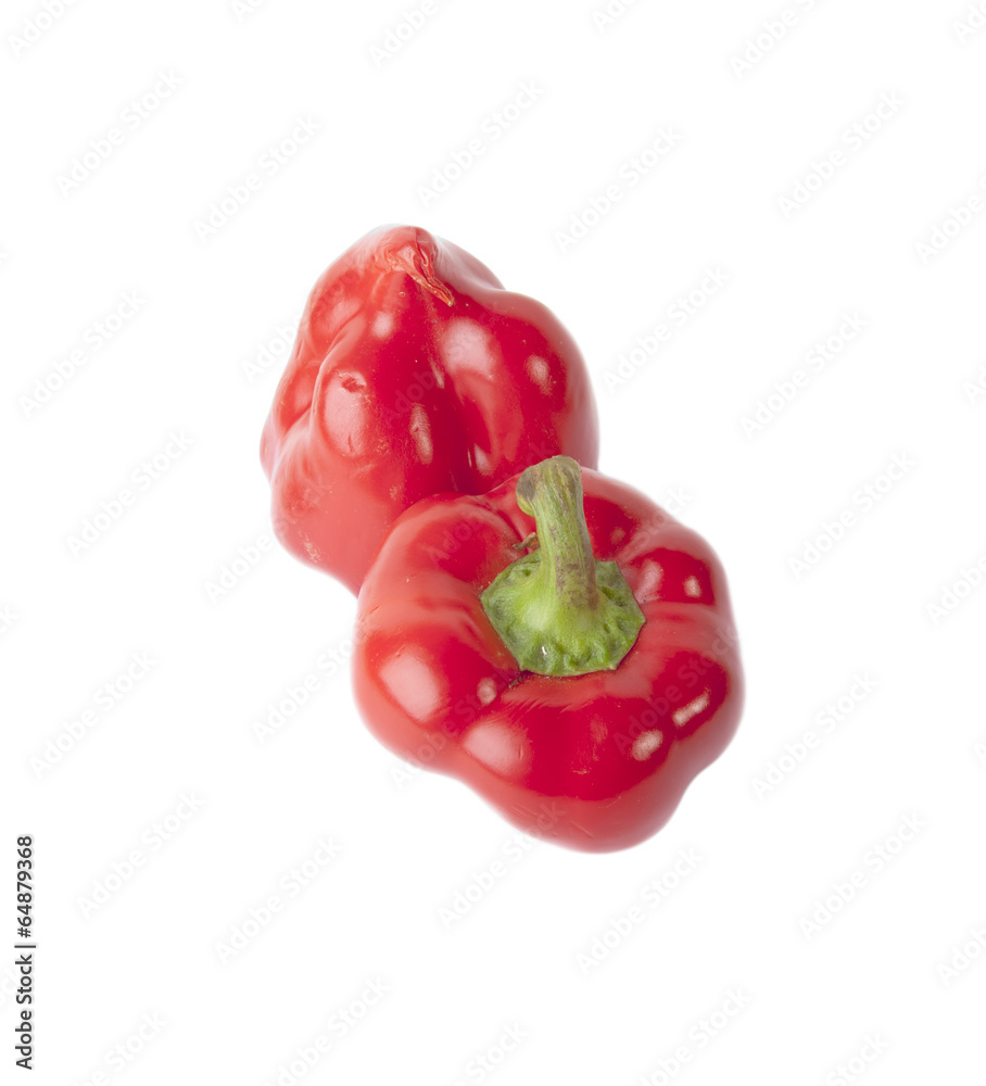 Red sweet pepper isolated on a white background Red sweet pepper isolated on a white background