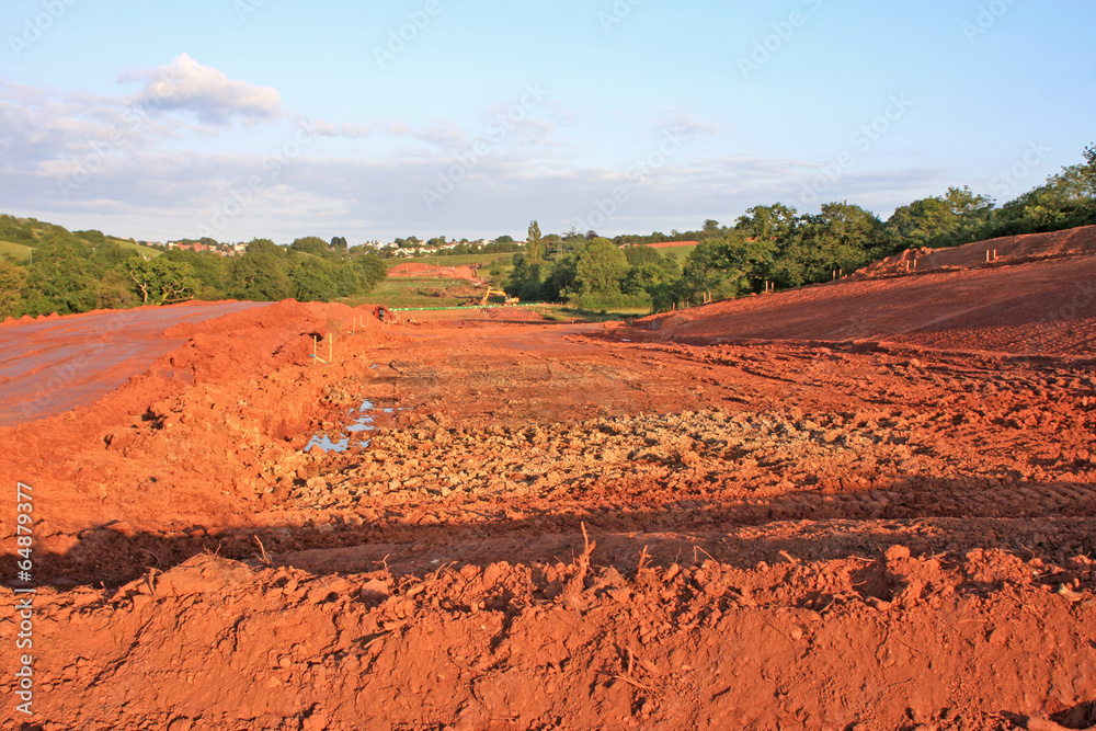 Naklejka premium Road construction site