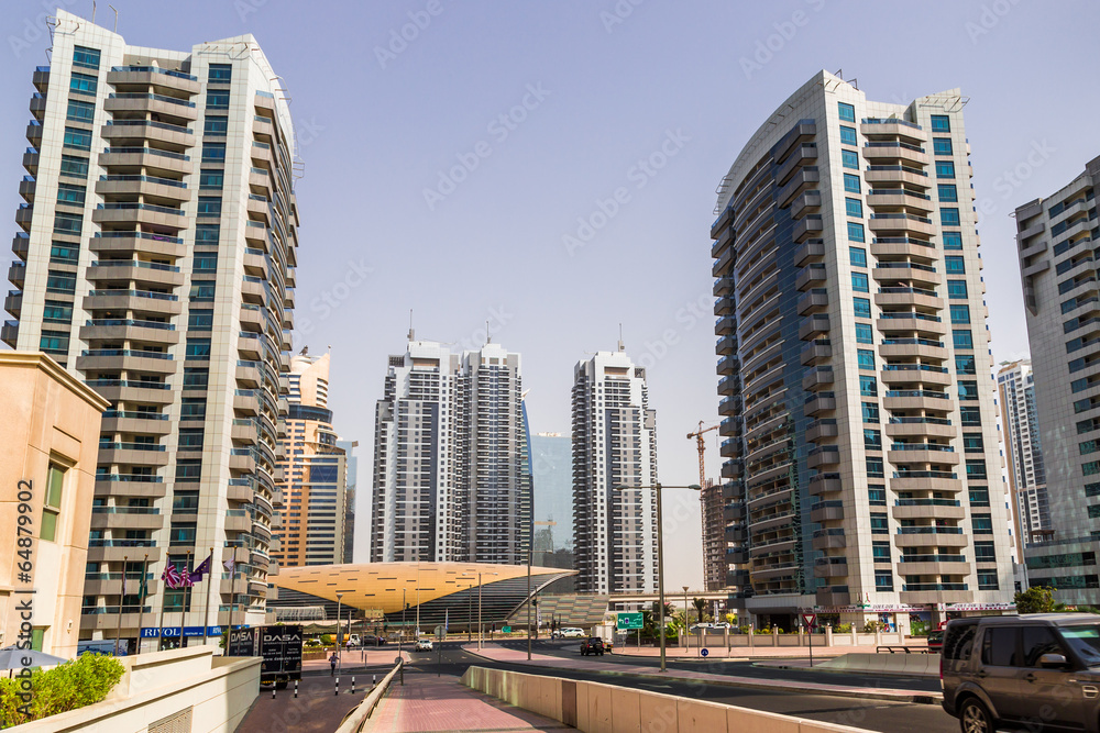 Naklejka premium Dubai Marina cityscape, UAE