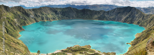 Amazing view of lake of the Quilotoa caldera
