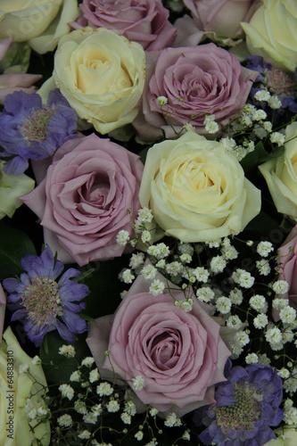 Purple and white wedding roses
