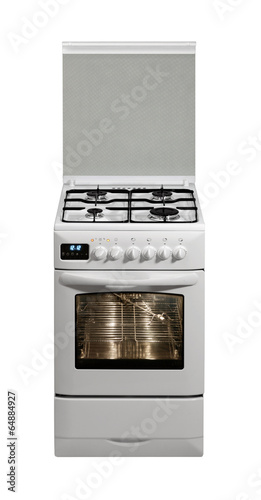 White free standing cooker isolated over white