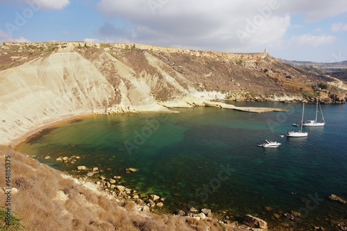 View of a lonely bay in Malta