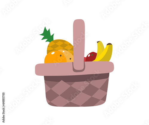 Cesta de frutas cartoon