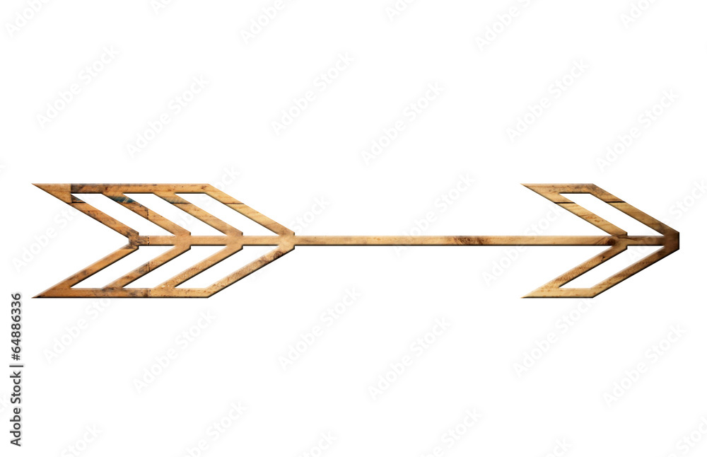Directional arrow made of old wood surface. Directional arrow made of old wood surface.