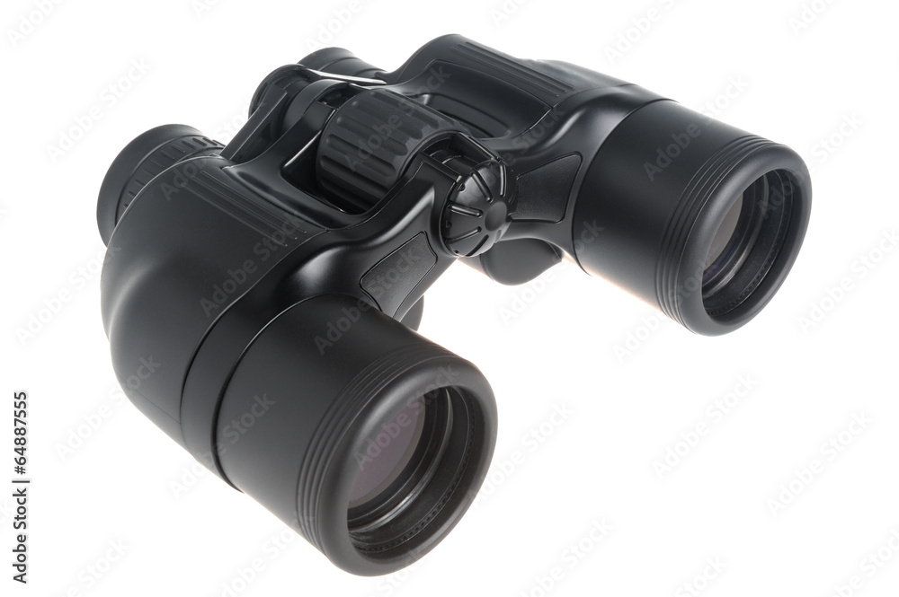 Black binoculars isolated Black binoculars isolated