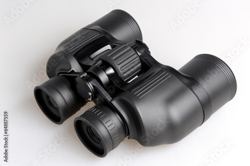 Black binoculars on gray
