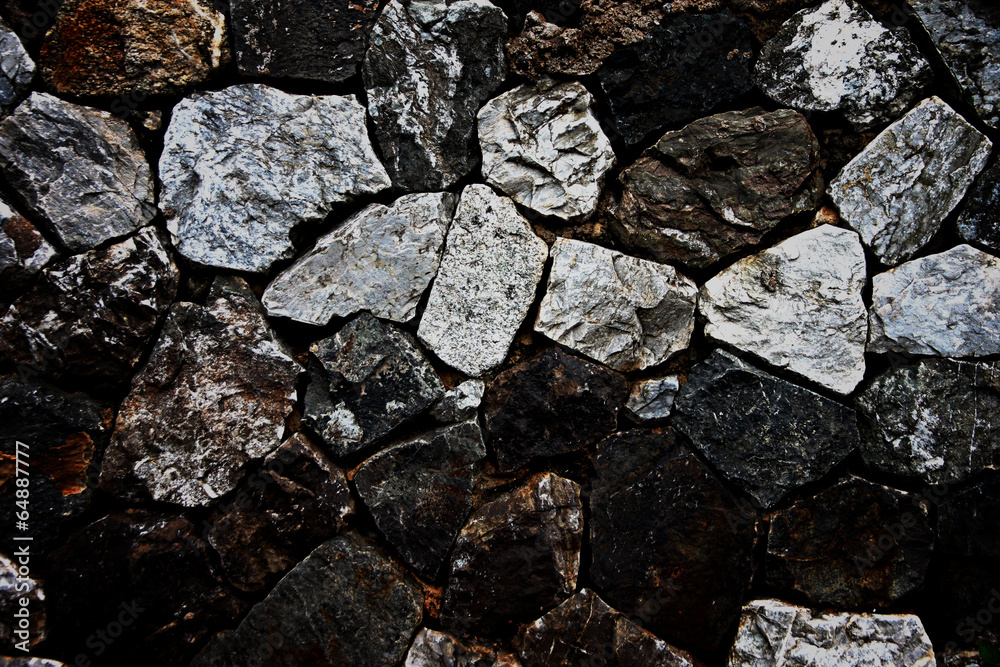 Dark color Stone wall.