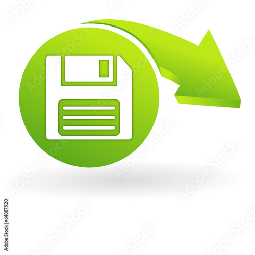 disquette sur web symbole vert