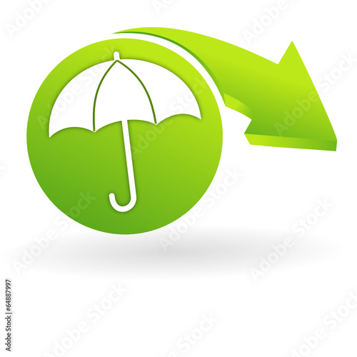 parapluie sur web symbole vert