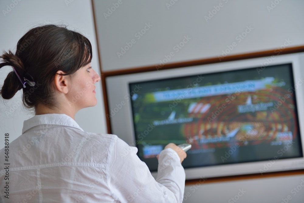 happy young woman relax at home on sofa happy young woman relax at home on sofa
