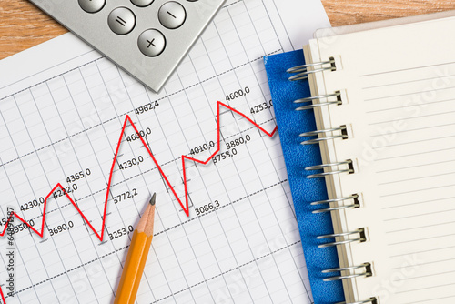 pencil and graph growth, workplace businessman