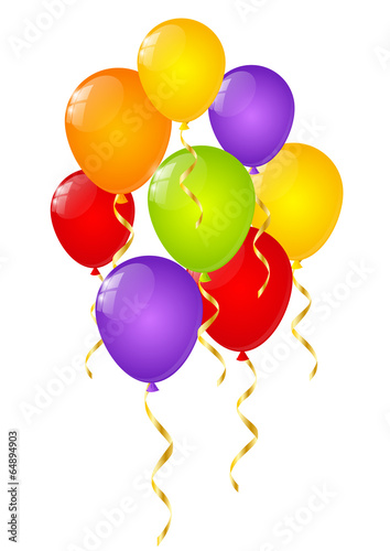 Glossy balloons on white background