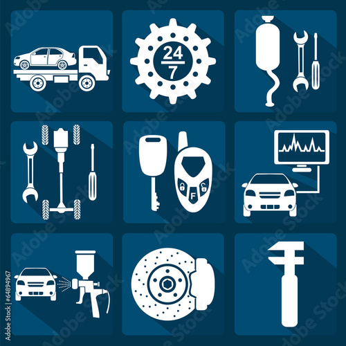 Set of car service icons