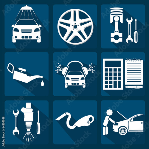 Set of car service icons