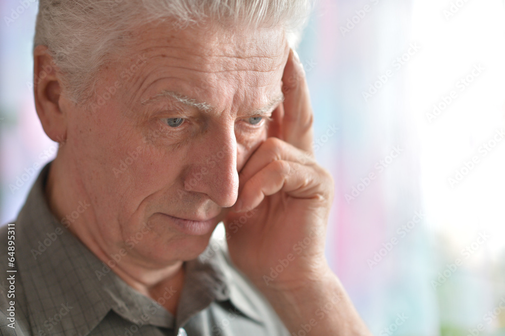 Portrait of a senior man thinking about something Portrait of a senior man thinking about something