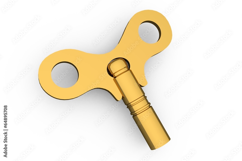 Digitally generated shiny gold key Digitally generated shiny gold key