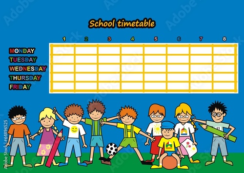 School timetable, vector illustration