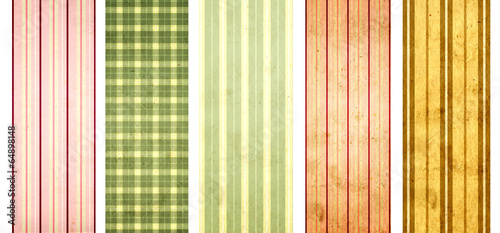 Set of grunge banners with striped pattern and paper texture