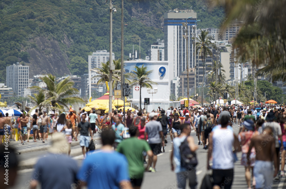 Ipanema Beach Rio de Janeiro Summer Crowd