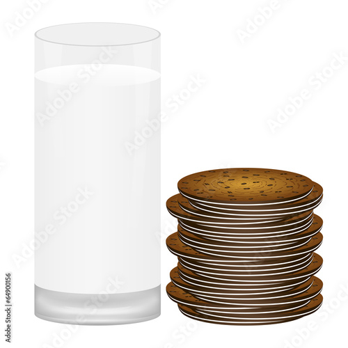 glass of milk with cookies