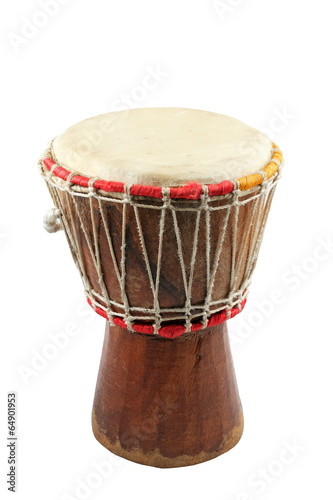 african djembe on white background