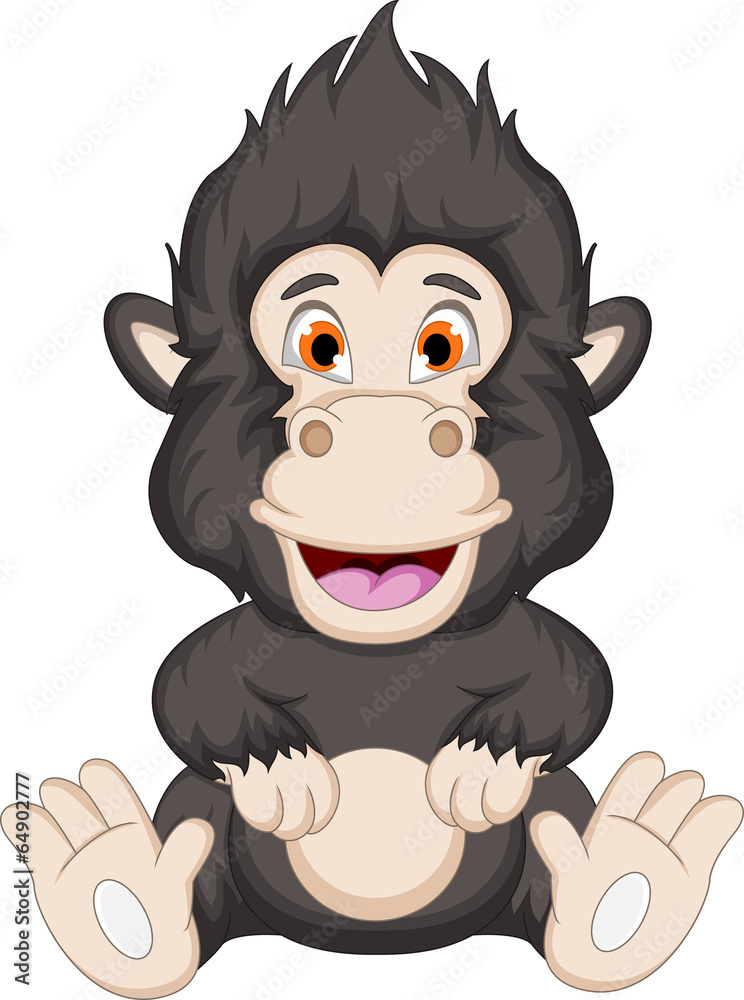 Fototapeta premium gorilla cartoon sitting