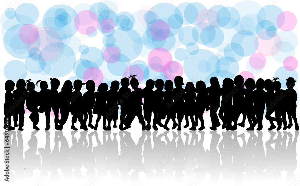Naklejka premium children silhouettes