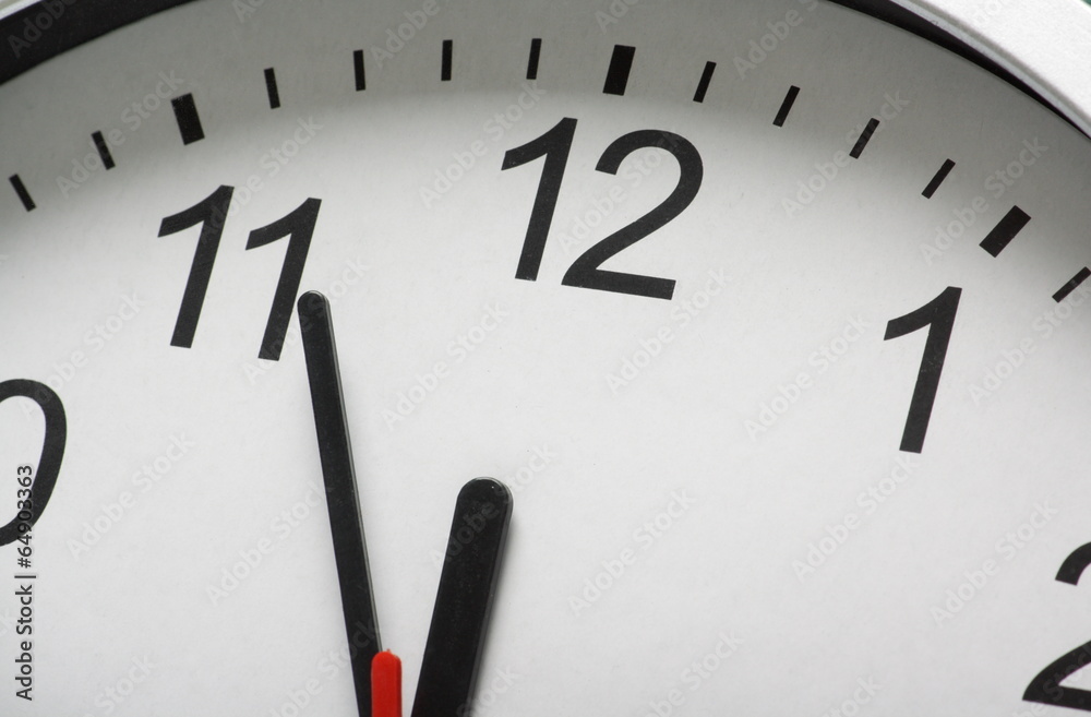 Clock Face with hands approaching midnight Clock Face with hands approaching midnight