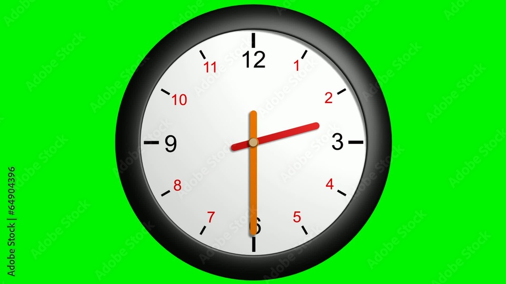 Clock handles going around 12 hours Clock handles going around 12 hours