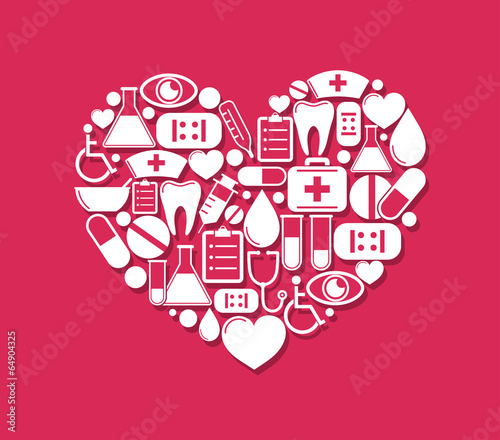 Heart of medical icons