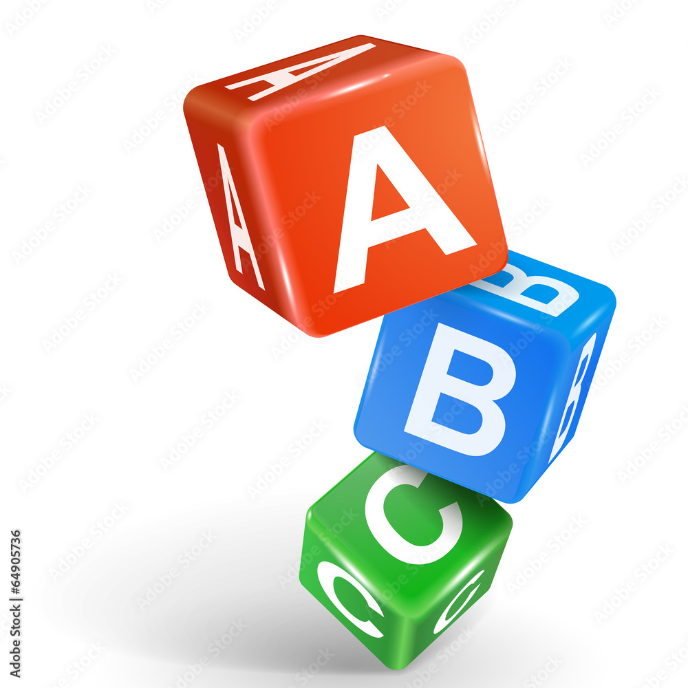 3d dice illustration with word ABC 3d dice illustration with word ABC