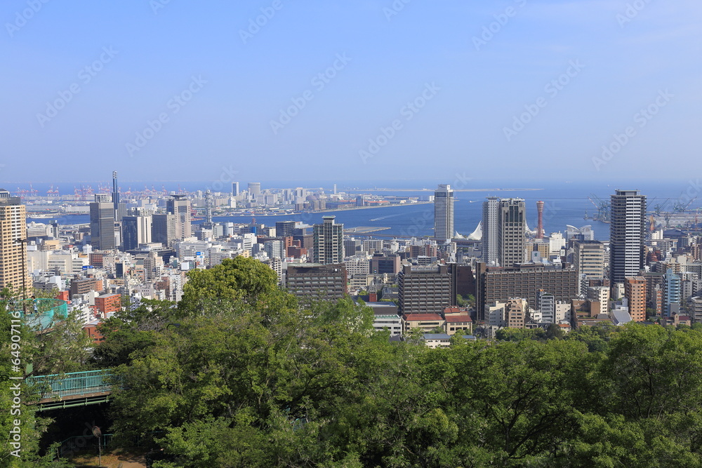 Obraz premium Kobe city view from venus bridge in Japan