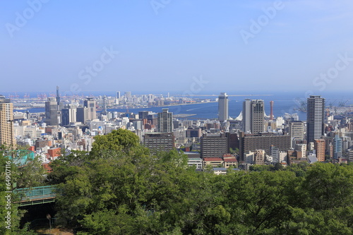 Kobe city view from venus bridge in Japan