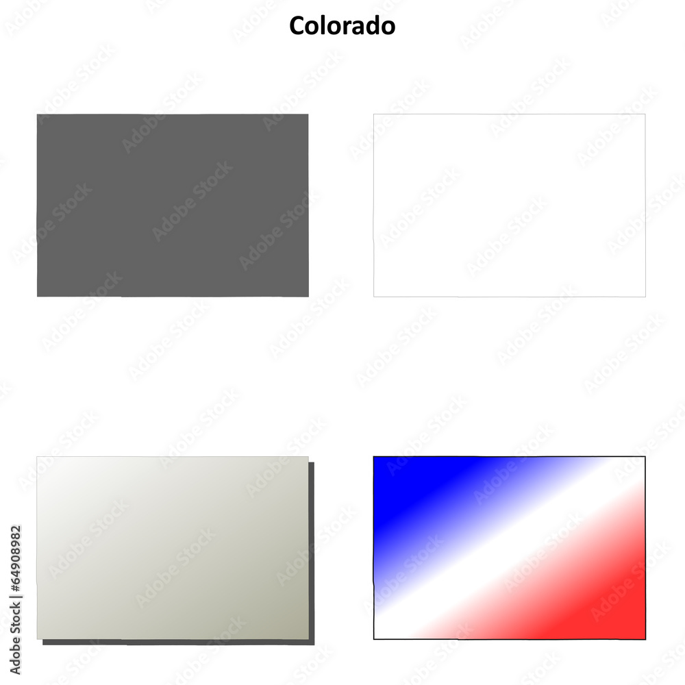 Colorado blank outline map set