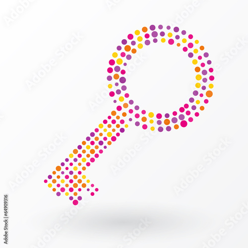 Key composed of colored dots