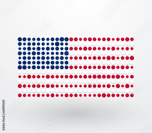 USA flag composed of colorful dots