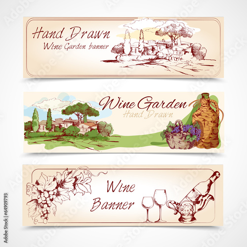Wine banners set