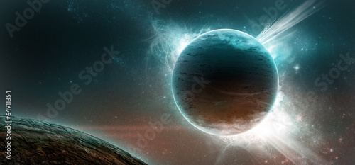 Fototapeta Naklejka Na Ścianę i Meble -  Planets on a starry background