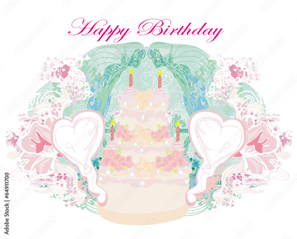 Happy Birthday - abstract floral greeting card Happy Birthday - abstract floral greeting card