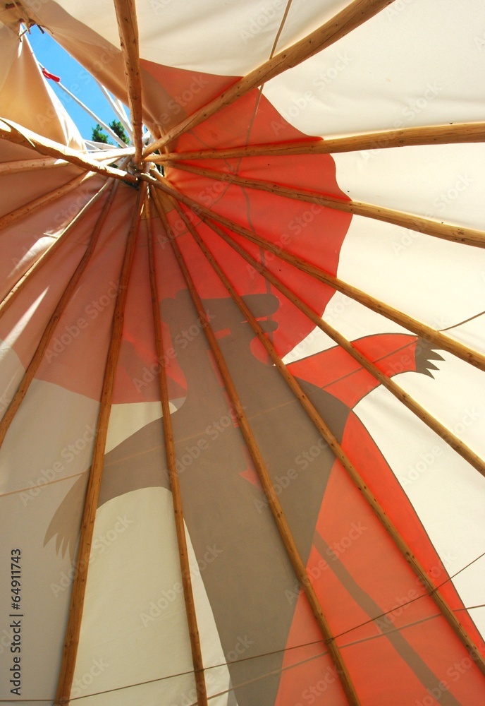 Naklejka premium Indian teepee from indoor