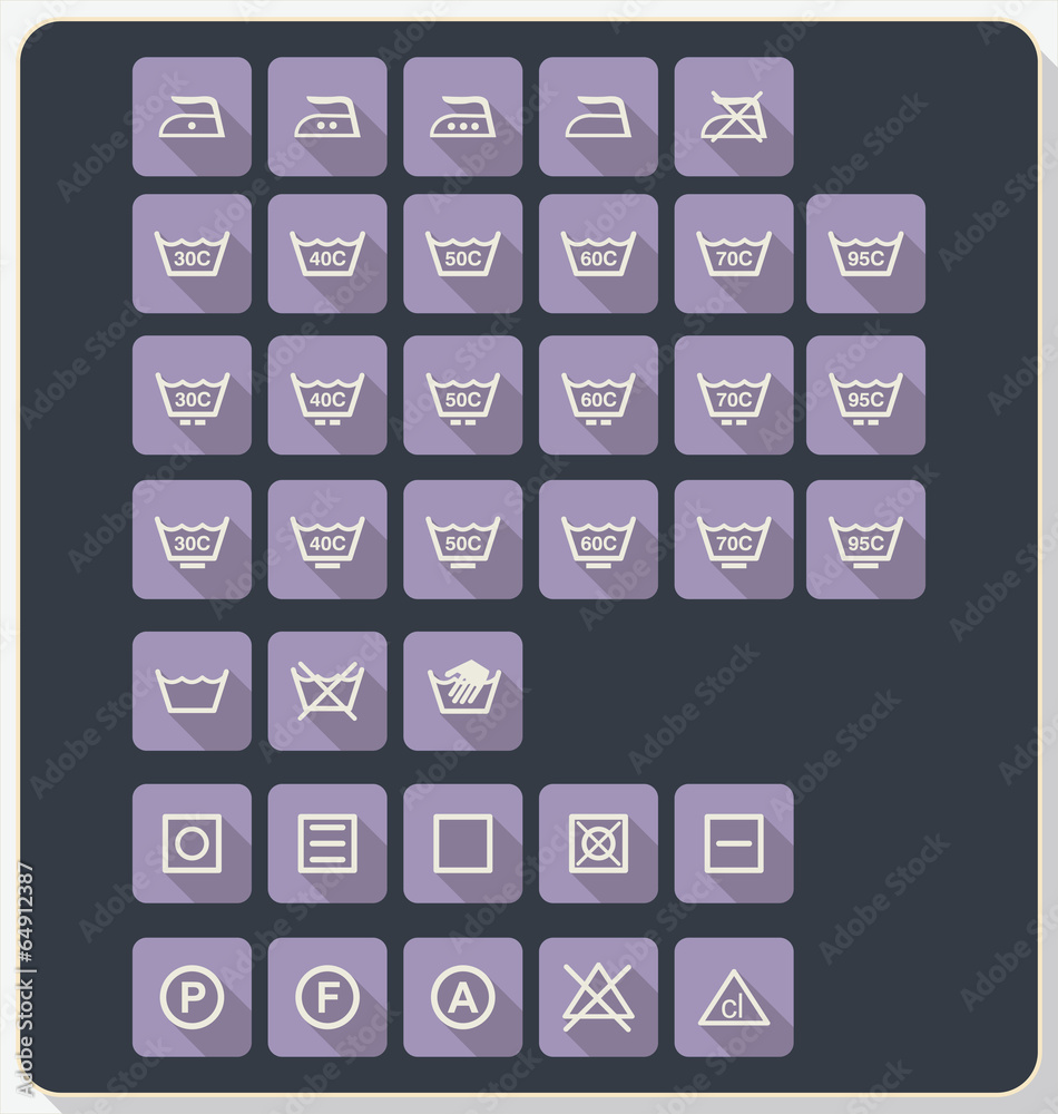 Washing signs flat design Washing signs flat design