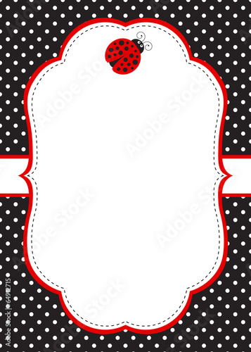Ladybug invitation card template