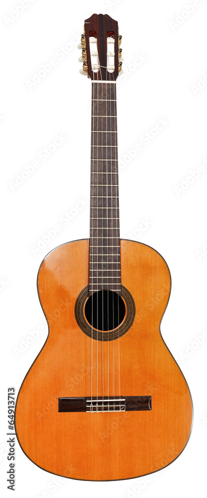 Naklejka premium spanish classical acoustic guitar isolated